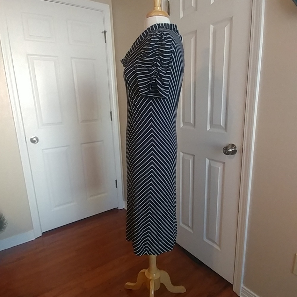 Size 14 Women’s Black & White Striped A-Line Dress - Picture 3 of 6
